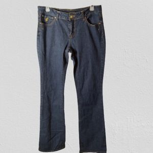 COPY - Rocawear Blue Vintage Mid Low Rise Gold Embroidery Jeans Size 11